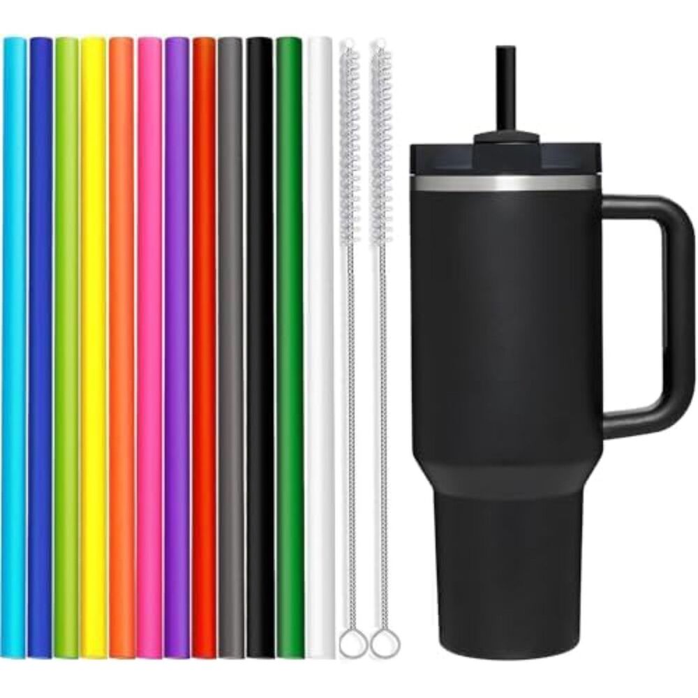 Stanley 40 oz 30 oz Tumbler Reusable 12 in Long Hard Plastic Straws 12 Colors